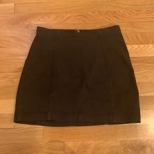 Free People Black Denim Mini Skirt; Size 10